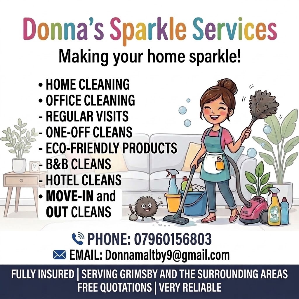 Donna's Sparkle Services cleaning services flyer